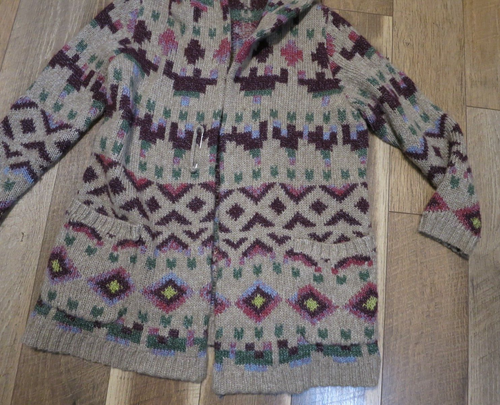 J. Jill Damen Wolle/Acryl Azteken Lenox Kapuzen Pullover Cardigan Gr. S Petite - Bild 4 von 11
