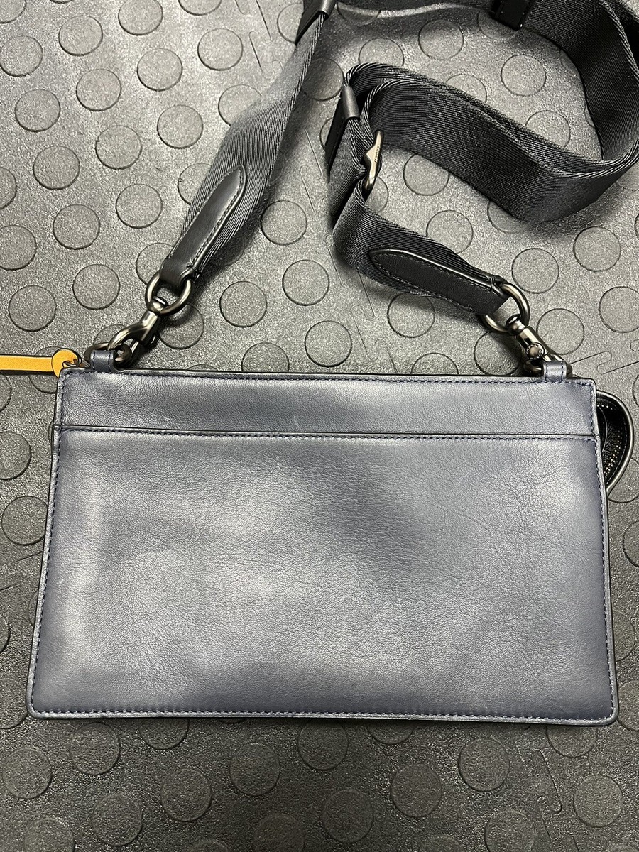 Coach Rivington Convertible Pouch 68232 Navy Leather Crossbody +