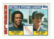 ROD CAREW GEOFF ZAHN CALIFORNIA ANGELS 276 1984 TOPPS TIFFANY  