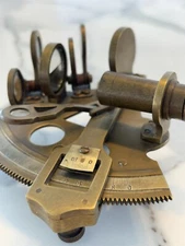 NAUTICAL Kelvin & Hughes Vintage Brass sextant