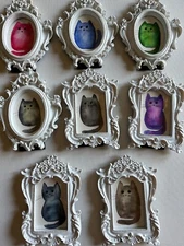 cat original watercolor painting framed