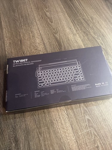 Retro Typewriter Keyboard 7KEYS Electric Vintage w/ Bluetooth 5.0 Wood - Picture 10 of 13