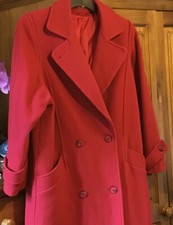 3/4 Wool Coat Red Size 10 Chest 40” Wool Top Quality Knee Length .house Fraser