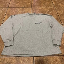 Fear of God Essentials Sweatshirt Mens Medium Gray Mock Neck Oversized Long