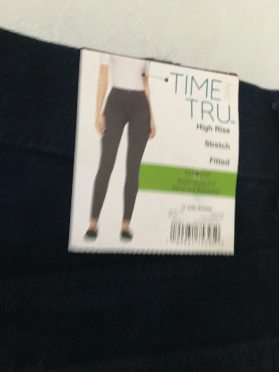 Time and Tru Women Jeggings Stretch Fitted High Rise Pant Blue Dark Demin  Upick