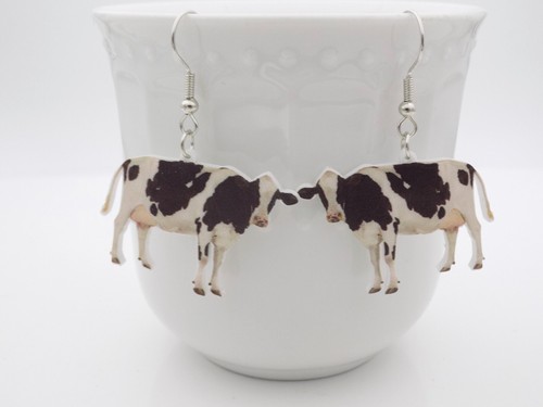 Realistic Cow Earrings - New 2d Farm Animal Themed Jewelry - Picture 2 of 10