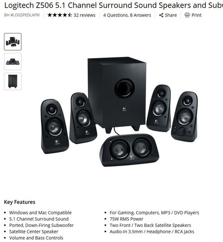 Logitech Z506 Surround Sound Heimkino + PC Lautsprechersystem + sauberer Sound! - Bild 2 von 3