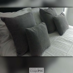 large gray cushions