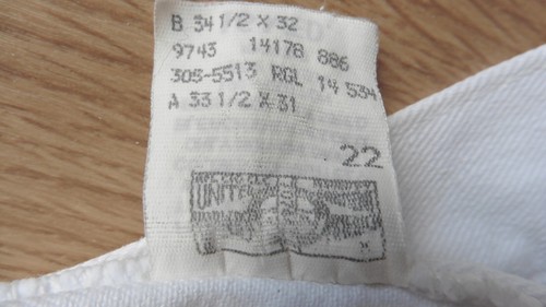 45 Lee Mom Damenjeans konisches Bein Größe 14R weiß W33 L31 Vintage Eur 40R - Bild 8 von 9