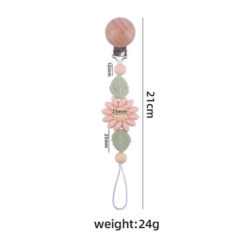 Baby Pacifier Chains Clip Holders Teething Attachment Flowers Design Accessories - Picture 12 of 30