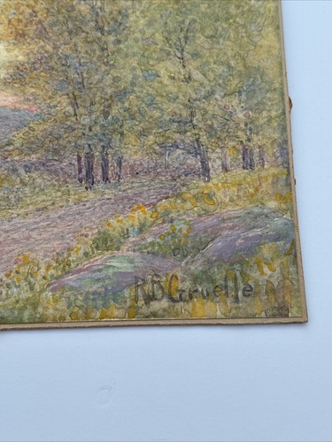 RICHARD BUCKNER GRUELLE PAINTING ANTIQUE LISTED INDIANA SUNSET IMPRESSIONISM - Picture 17 of 22