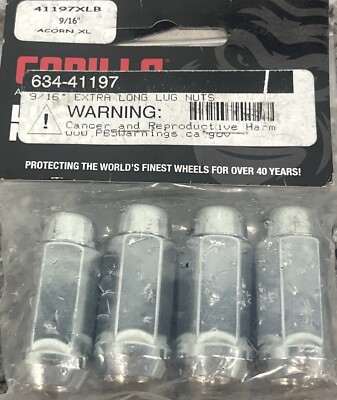 Gorilla Automotive 41197XLB Extra Long Lug Nuts, 9/16 Inch