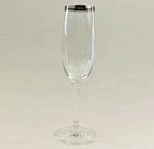 Mikasa Stephanie Platinum Champagne Flute 8.5" Clear Glass Vintage
