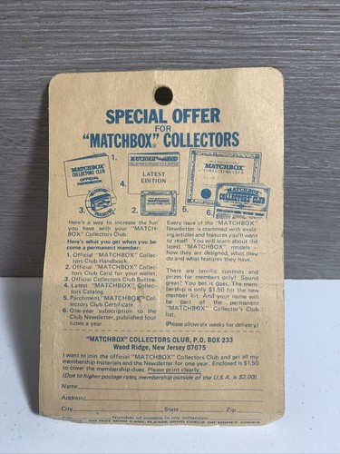 1971 Matchbox Lesney Superfast 40 Guildsman Windows NOS NOC *RARE CARD* - Picture 11 of 12