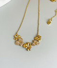 Flower Beauty Necklace 2Ct Round Cut Lab Created Diamond 14K Yellow Gold Plated