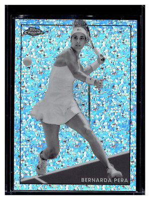 BERNARDA PERA 2021 TOPPS CHROME TENNIS MINI DIAMOND BLACK & WHITE REFRACTOR B&W