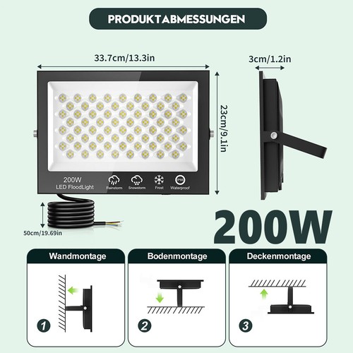 10W-500W LED inundador enchufe foco de construcción faro luz de trabajo UE - Imagen 19 de 22