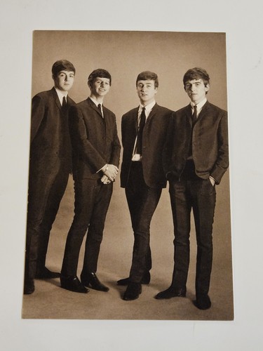 Vintage The Beatles Black & White Photo Postcard