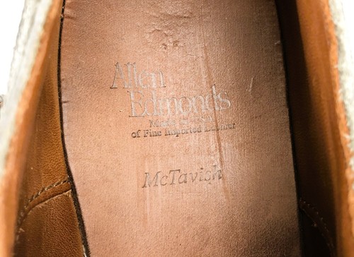 Allen Edmonds McTavish Smokey Grey Leather Wingtip Oxford Dress Shoes ~ 10.5 D - Picture 10 of 11