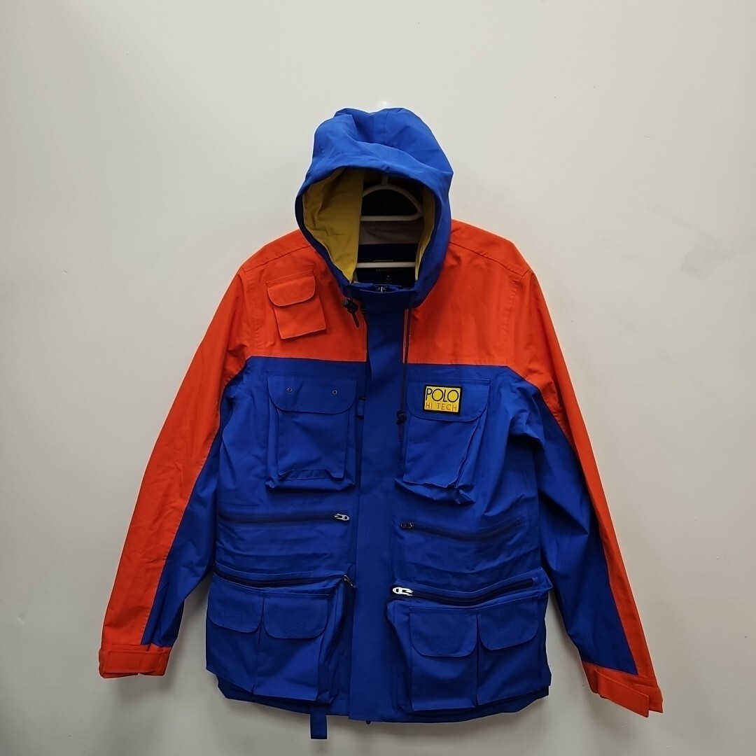 Polo Ralph Lauren Hi Tech Color Block Waterproof Hooded Cargo Coat
