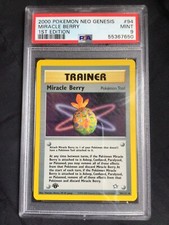 Pokemon Cards: 1st Edition Neo Genesis Uncommon: Miracle Berry 94/111: PSA 9
