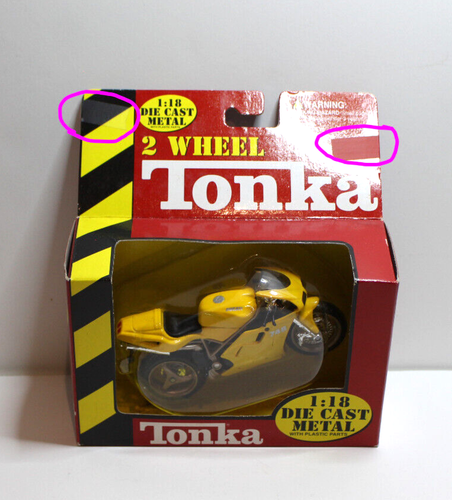 Ducati Motorcycle Yellow 748, 2 Wheel Tonka Diecast 1:18, Sealed Box, New, Rare - Picture 2 of 12