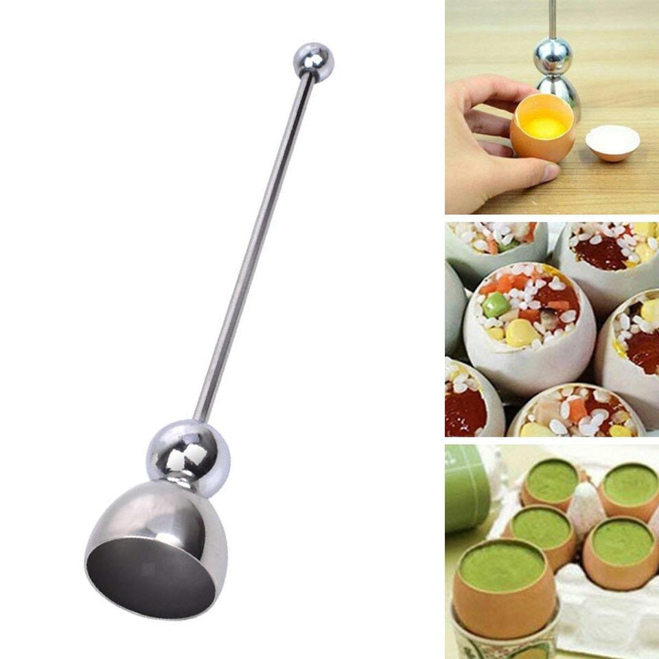 Eierschalensollbruchstelle Eierköpfer Eieröffner Edelstahl saubere Bruchkante