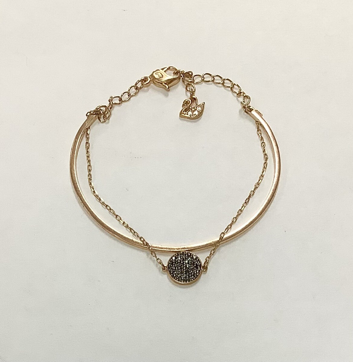SWAROVSKI GINGER BANGLE GRAY, ROSE GOLD-PLATED, W/BOX MODEL