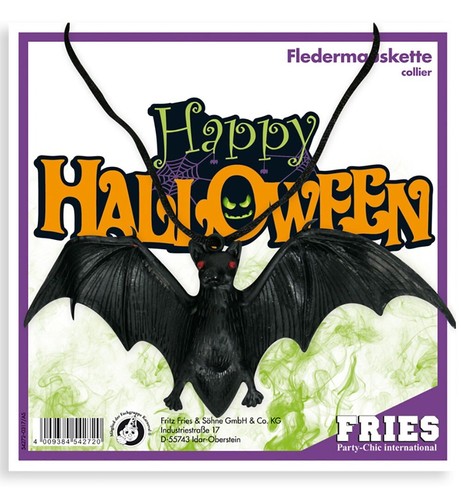 Fledermauskette Fledermaus Halskette Schwarz Halloween Karneval Fasching - Picture 2 of 3