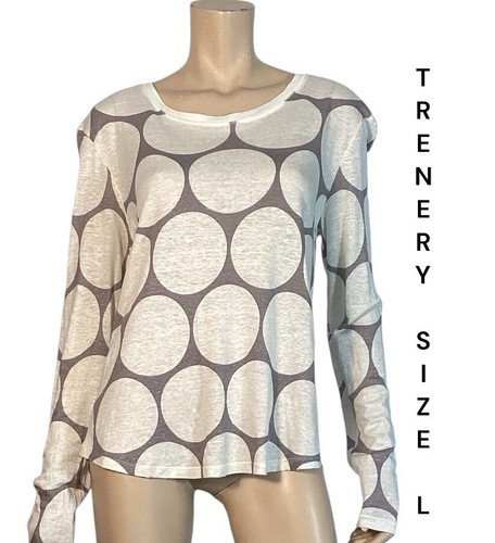 🌻TRENERY SIZE L LINEN BLEND LIGHT KNIT LONG SLEEVE TOP LIKE NEW