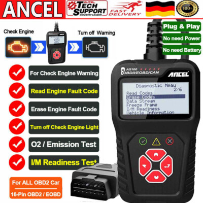 Ancel AS100 OBD2 KFZ Diagnosegerät Tester Auto Scanner Fehler lesen löschen