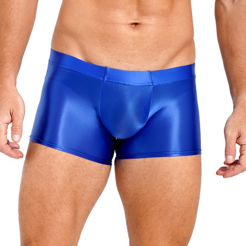 Mens Underwear Oil Glossy Boxer Shorts Bulge Pouch Swim Trunks Skinny Underpants - Picture 28 of 91