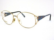 LOGO PARIS LM 656 Women's Gold  Blue Mosaic Eyeglass Frames France 90s NOS