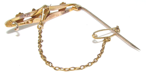 Ladies womens 9ct 9carat yellow gold antique brooch - 第 3/7 張圖片