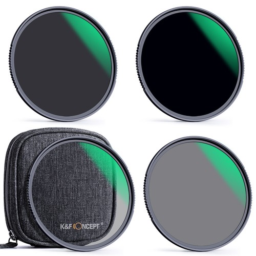 K&F Concept ND4 ND8 ND64 ND1000 Filter Set for Camera Lens+ Filter Pouch 49-82mm - Picture 10 of 108