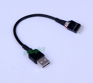 1PCS Single USB Male To USB 9pin Motherboard Adapter Cable Cord Wire 20CM