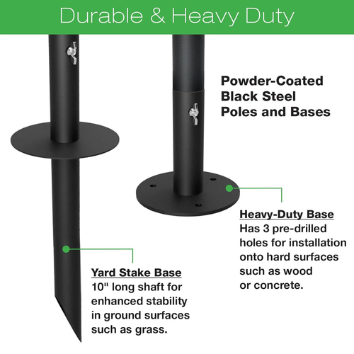 Bistro String Light Poles - 2 Pack - Extends to 10 Feet - Universal Mounting Opt - Bild 4 von 6