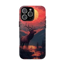 Elk Buck Deer Wilderness Sunset Phone Case for iPhone, Samsung Galaxy, Pixel