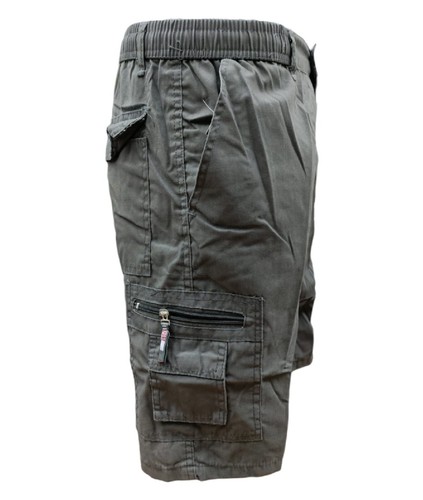 Shorts Mens Cargo Combat Multi Pocket Elasticated Waist Size Plain Lightweight - Picture 23 of 25