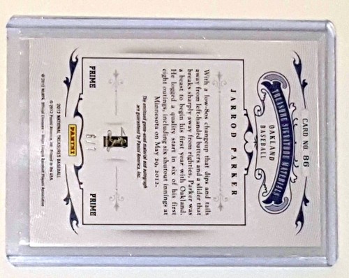 JARROD PARKER 2012 NATIONAL TREASSURES AUTO JERSEY MAJESTIC LAUNDRY TAG RC #D /7 - Picture 3 of 3