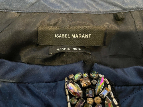 Chaqueta de Bombardero Acolchada con Mezcla de Seda Azul para Mujer Isabel Marant Talla 36/EE. UU. 4 - Imagen 12 de 12