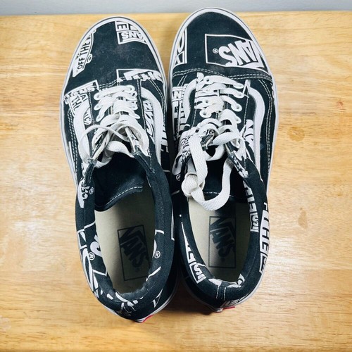 Vans Old Skool All Over Print Hombres Talla 10.5 Zapatos Negros Clásicos Tenis de Skate - Imagen 7 de 10
