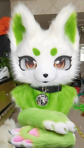 Fursuit Husky Fox Mascot (head + PAWS) Halloween Party Fur Cosplay 122# - Picture 3 of 5