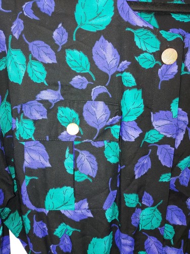 FLAWLESS NEW VTG LESLIE FAY Leaf Belted Dress 3/4 Sleeve SZ 14 -lp - Picture 4 of 10
