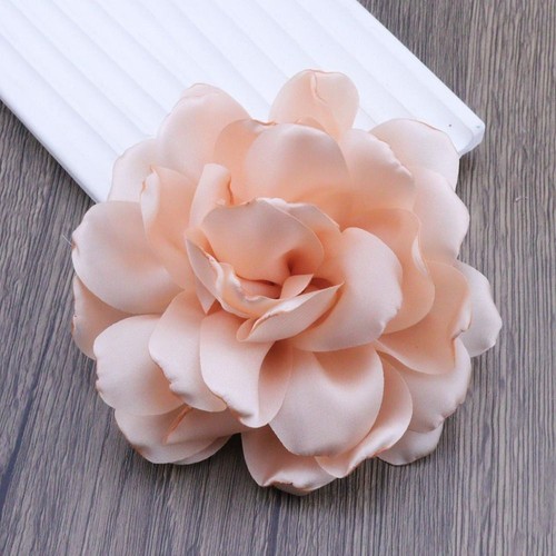 French Satin Camellia Flower Brooch 12cm All-match Dress Accessory - Picture 8 of 18