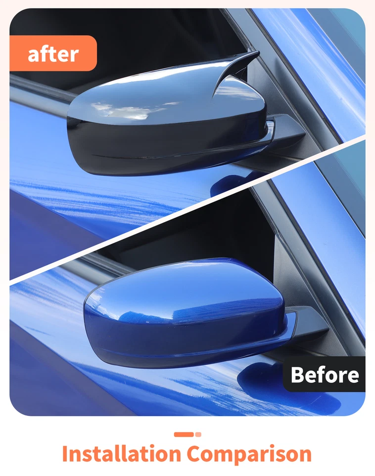 FOR 11-23 DODGE CHARGER SCAT SRT M STYLE GLOSS BLACK SIDE VIEW MIRROR COVER CAP Foto 2 de 4