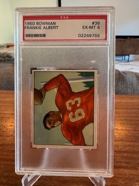 1950 Bowman Football FRANKIE ALBERT #36 - PSA 6 - EX-MT