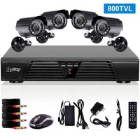 1800tvl 4ch D1 Cctv Dvr Security Kit System 4 Outdoor Colored Cameras H.264 Usb 1800tvl 4ch D1 Cctv Dvr Security Kit System 4 Outdoor Colored Cameras H.264 Usb