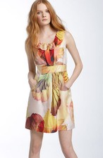 New! $378 NWT Anthropologie Leifsdottir "Spotted Silk Dress" Size 6