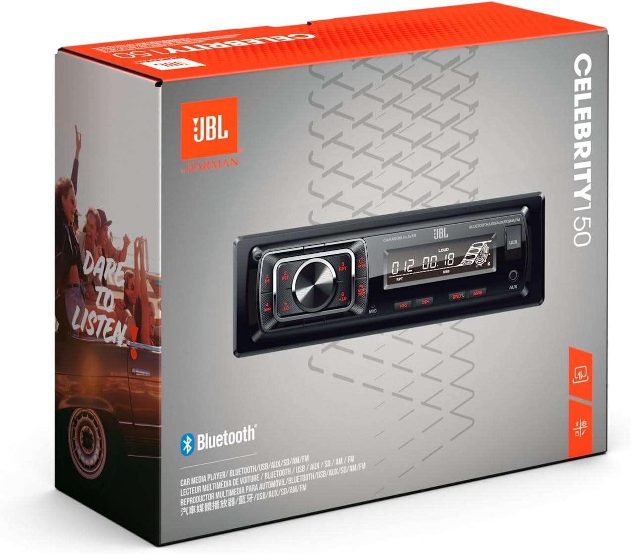 JBL Celebrity150 Single DIN In-Dash Bluetooth MP3 USB SD Digital Media Car Radio